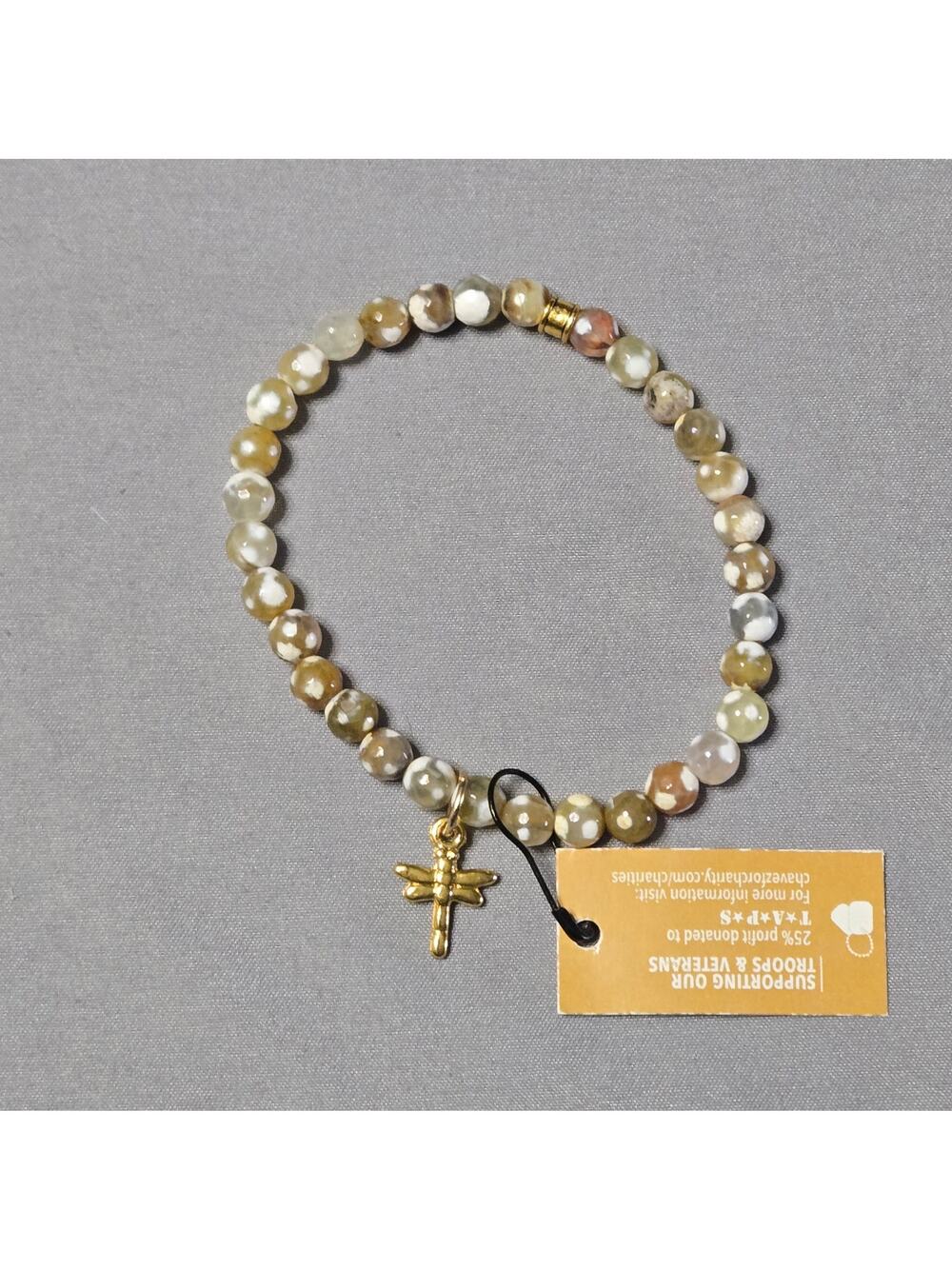 Chavez for Charity TAPS Dragonfly Beaded Stretch Bracelet